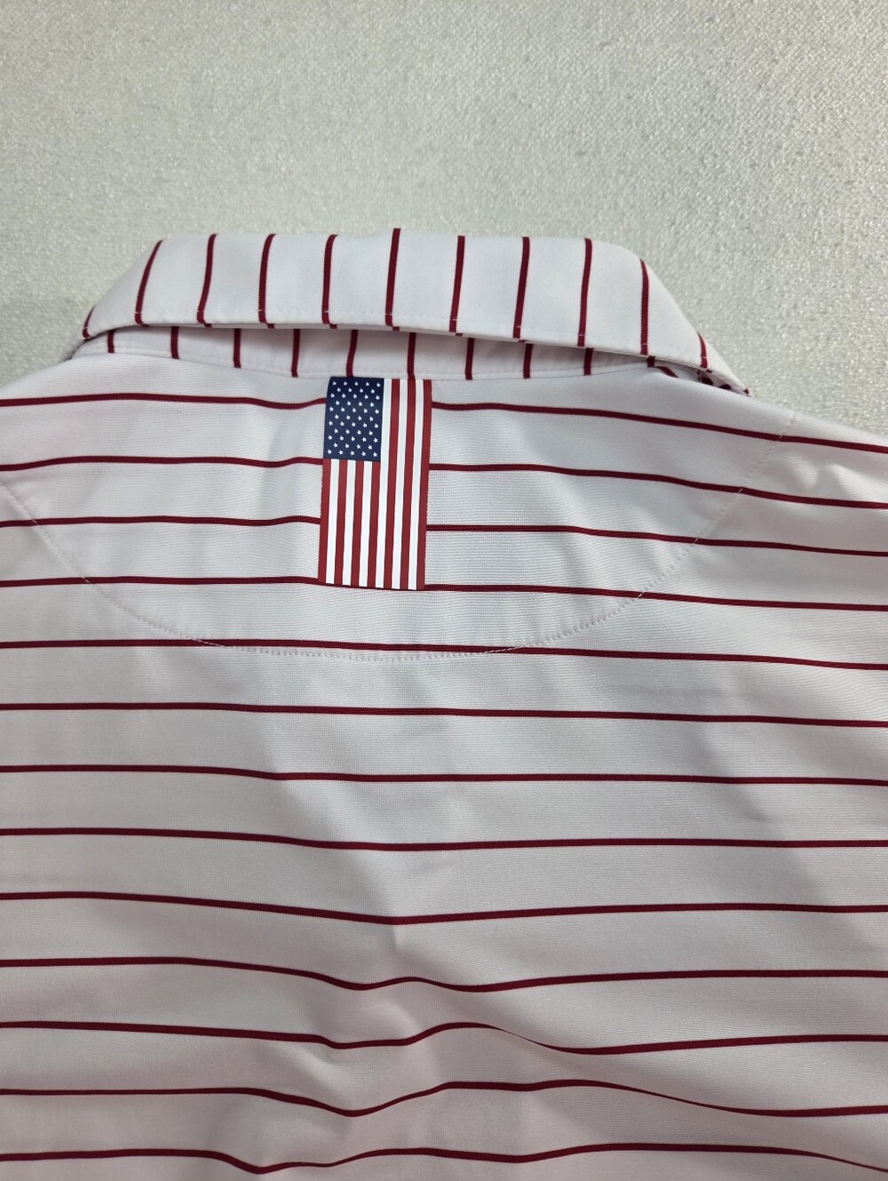 Rhoback Land of the Free Striped Performance Polo Men’s XXXL White Red USA Flag - Picture 6 of 7